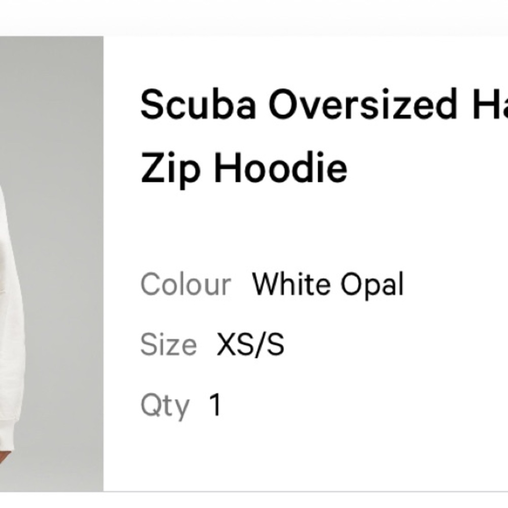 Lululemon Athletica White Oversized Hoodie